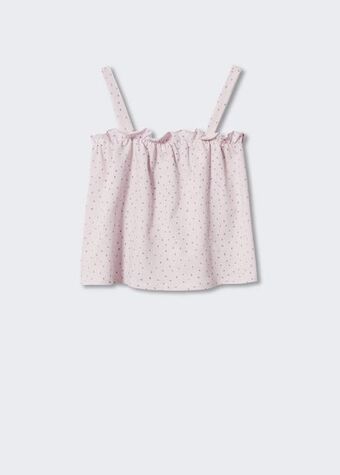 MANGO Top bawełniany z falbanką oferta
