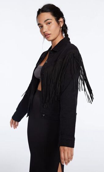 Stradivarius Kurtka z frędzlami oferta