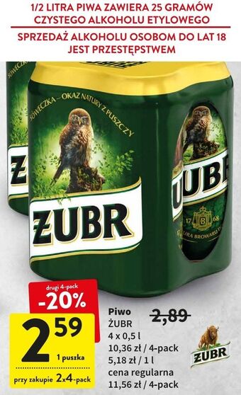 Intermarche Piwo żubr 1768 oferta