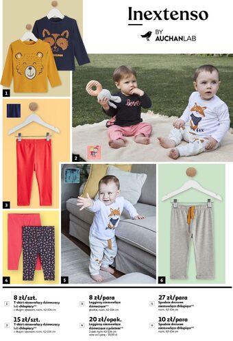 Auchan Spodnie dresowe chłopięce 62-104 cm inextenso by auchan oferta