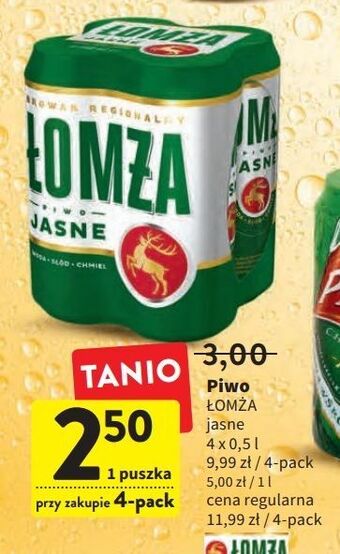 Intermarche Piwo łomża jasne (dawniej export) oferta