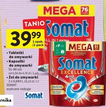 Intermarche Tabletki do zmywarki regular somat excellence 4in1 oferta