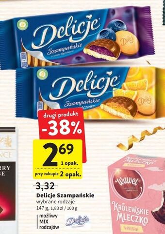 Intermarche Ciastka z galaretką jagodową delicje szampańskie oferta