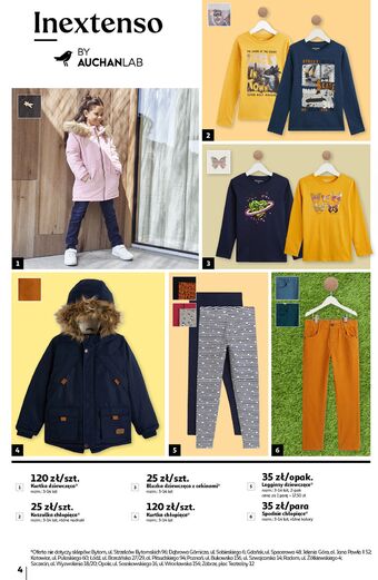 Auchan Legginsy dziewczęce 3-14 lat inextenso by auchan oferta