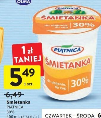 Intermarche Śmietana 30% piątnica oferta