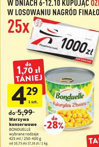 Intermarche Kukurydza złocista bonduelle oferta