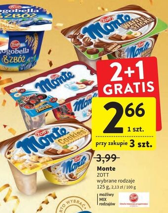 Deser mleczno-czekoladowy zott monte waffle sticks