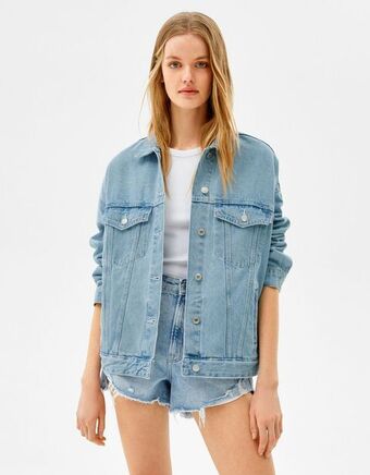 Bershka Luźna jeansowa kurtka oferta