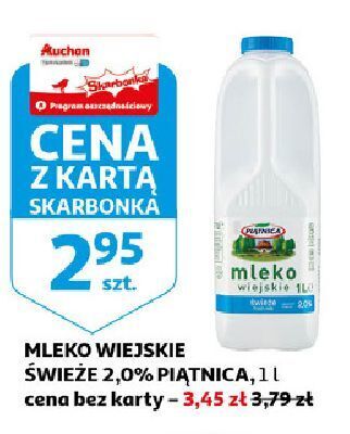 Auchan Mleko wiejskie 2% piątnica oferta
