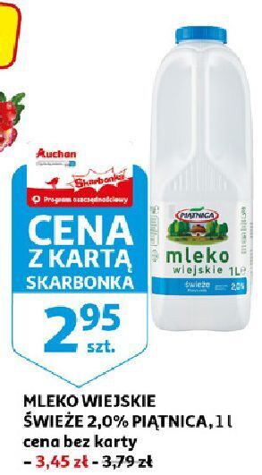 Auchan Mleko wiejskie 2% piątnica oferta