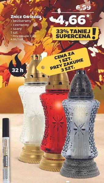 Netto Znicz gwiazda 32 h czerwony oferta