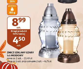 Auchan Znicz szklany miodowy 80 g 28 h oferta