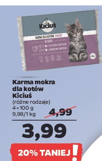 Netto Karma dla kota w sosie z cielęciną i indykiem + jagnięciną kiciuś oferta