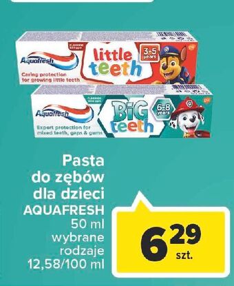 Carrefour Pasta do zębów 6-8 lat aquafresh my big teeth oferta