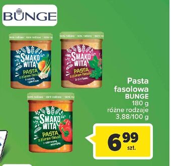 Carrefour Pasta z czerwoną papryką smakowita z ziaren fasoli oferta