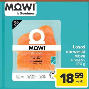 Carrefour Łosoś norweski wędzony na zimno mowi signature oferta
