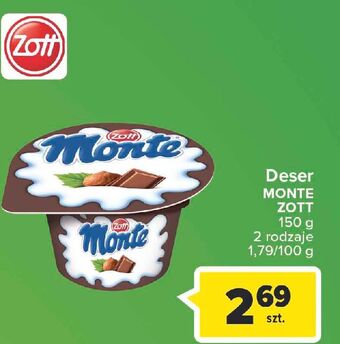 Carrefour Deser mleczno-czekoladowy z orzechami zott monte oferta