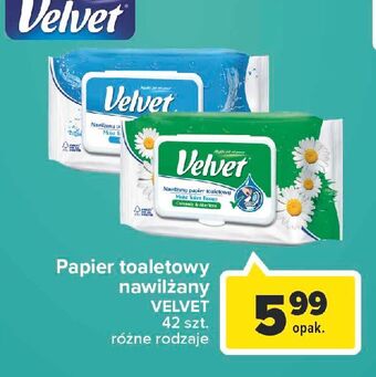 Carrefour Papier toaletowy nawilżany rumianek & aloe vera velvet oferta