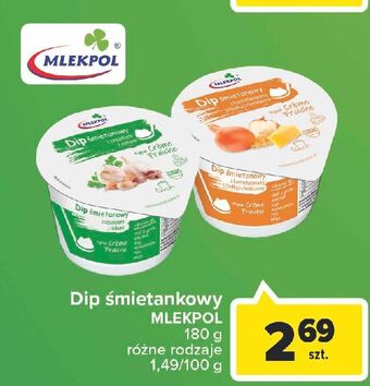 Carrefour Dip śmietankowy z karmelizowaną cebulką i cheddarem mlekpol oferta