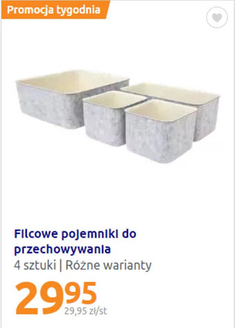 Action Filcowe pojemniki do przechowywania 4 sztuki oferta