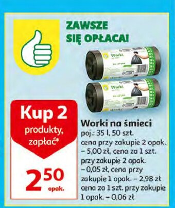 Auchan Worki na śmieci 35 l oferta