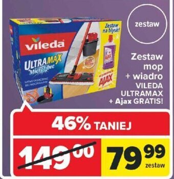 Carrefour Vileda Zestaw mop + wiadro oferta