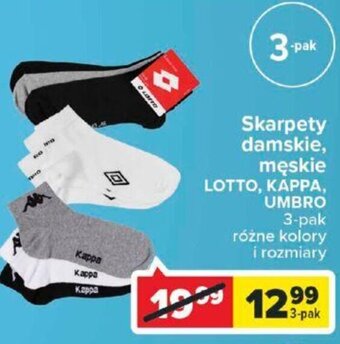 Carrefour Lotto, kappa, umbro Skarpety damskie, męskie 3-pak oferta