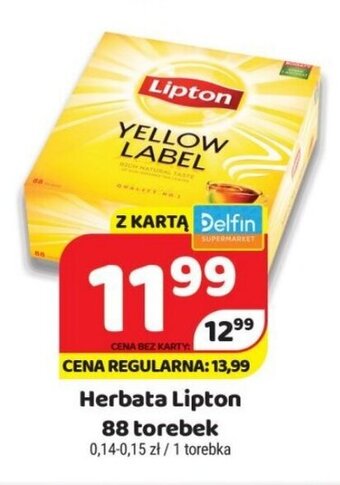 Delfin Lipton Herbata 88 torebek oferta