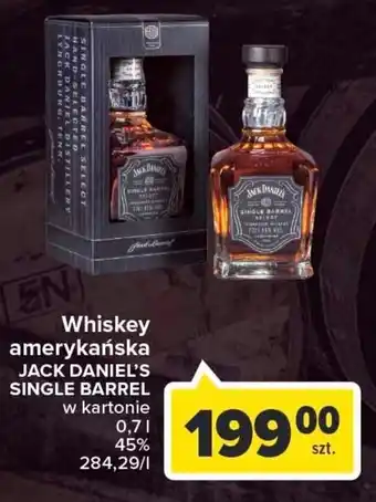 Carrefour Jack Daniel's Single barrel whiskey amerykańska w kartonie 700 ml 45% oferta