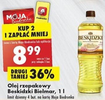 Biedronka Bielmar Beskidzki Olej rzepakowy 1 L oferta