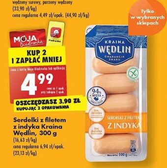 Biedronka Kraina Wędlin Serdelki z filetem z indyka 300 g oferta