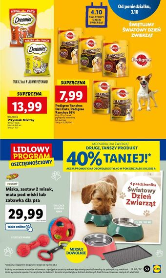Lidl Przysmak dla psa originals cuts kurczak pedigree ranchos oferta