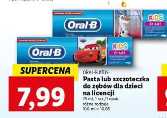 Lidl Pasta do zębów cars oral-b kids oferta