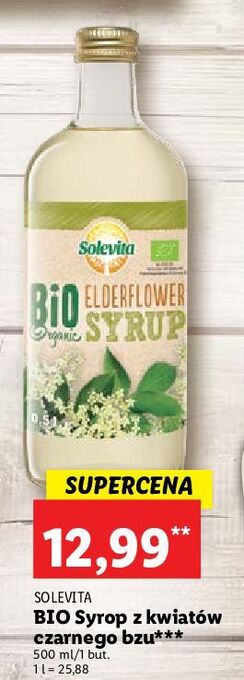 Lidl Syrop z kwiatów czarnego bzu bio solevita oferta