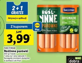 Lidl Parówki oryginalne tarczyński roślinne oferta