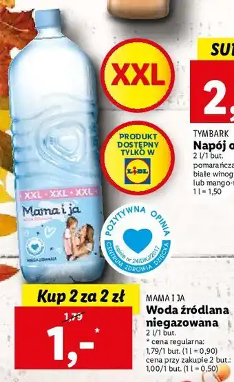 Lidl Woda niegazowana mama i ja oferta