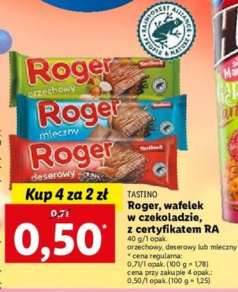 Lidl Wafelek orzechowy tastino roger oferta