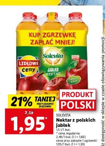 Lidl Nektar jabłkowy solevita oferta