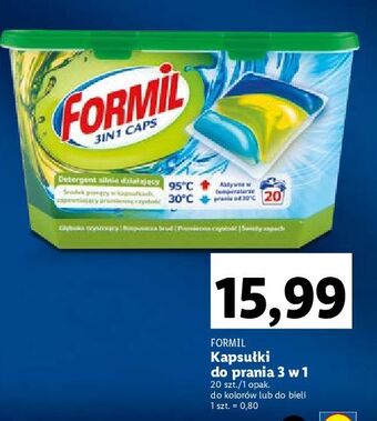 Lidl Tabletki do prania białego formil 3in1 caps oferta