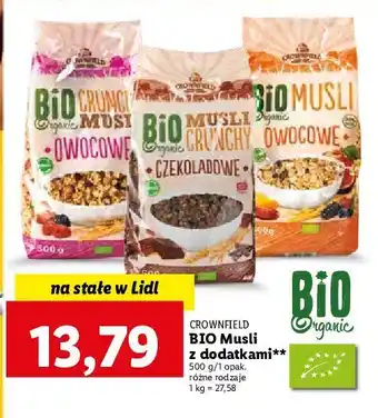 Lidl Musli crunchy owocowe bio organic oferta