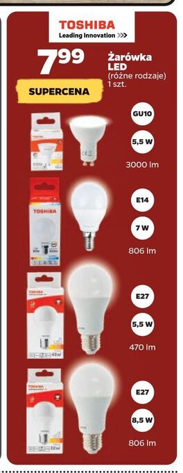 Żarówka led gu10 5.5w toshiba