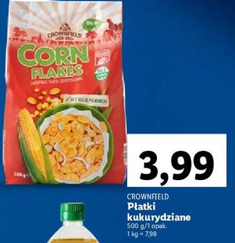 Lidl Płatki kukurydziane crownfield corn flakes oferta