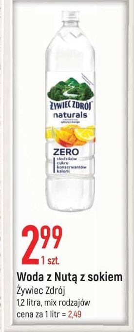 E.Leclerc Woda z nutą cytryny i mango zero żywiec zdrój naturals oferta