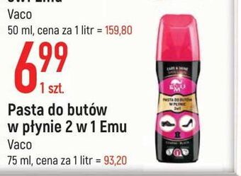 Pasta do butów w płynie czarna emu