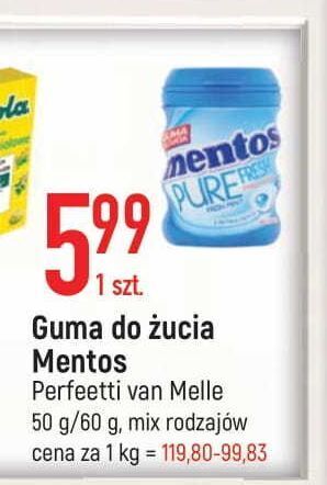 E.Leclerc Guma do żucia fresh mint mentos pure fresh oferta
