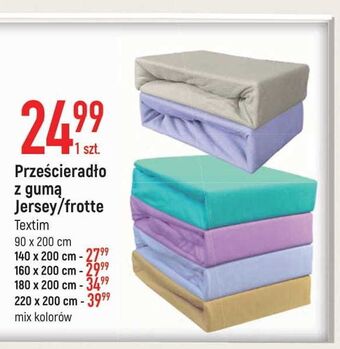 E.Leclerc Prześcieradło jersey z gumką 140 x 200 cm textim oferta