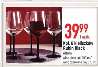 E.Leclerc Kieliszki do wina białego 290 ml rubin black altom design oferta