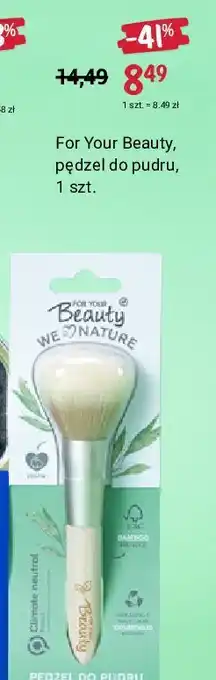 Rossmann Pędzel do pudru for your beauty we love nature oferta