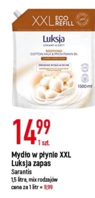 E.Leclerc Mydło w płynie cotton milk & provitamin b5 luksja creamy soft oferta