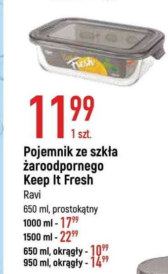 E.Leclerc Pojemnik do żywności keep it fresh okrągły 650 ml ravi oferta